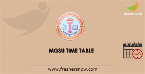 MGSU Time Table 2022 (Released): Check UG, PG Exam Schedule.